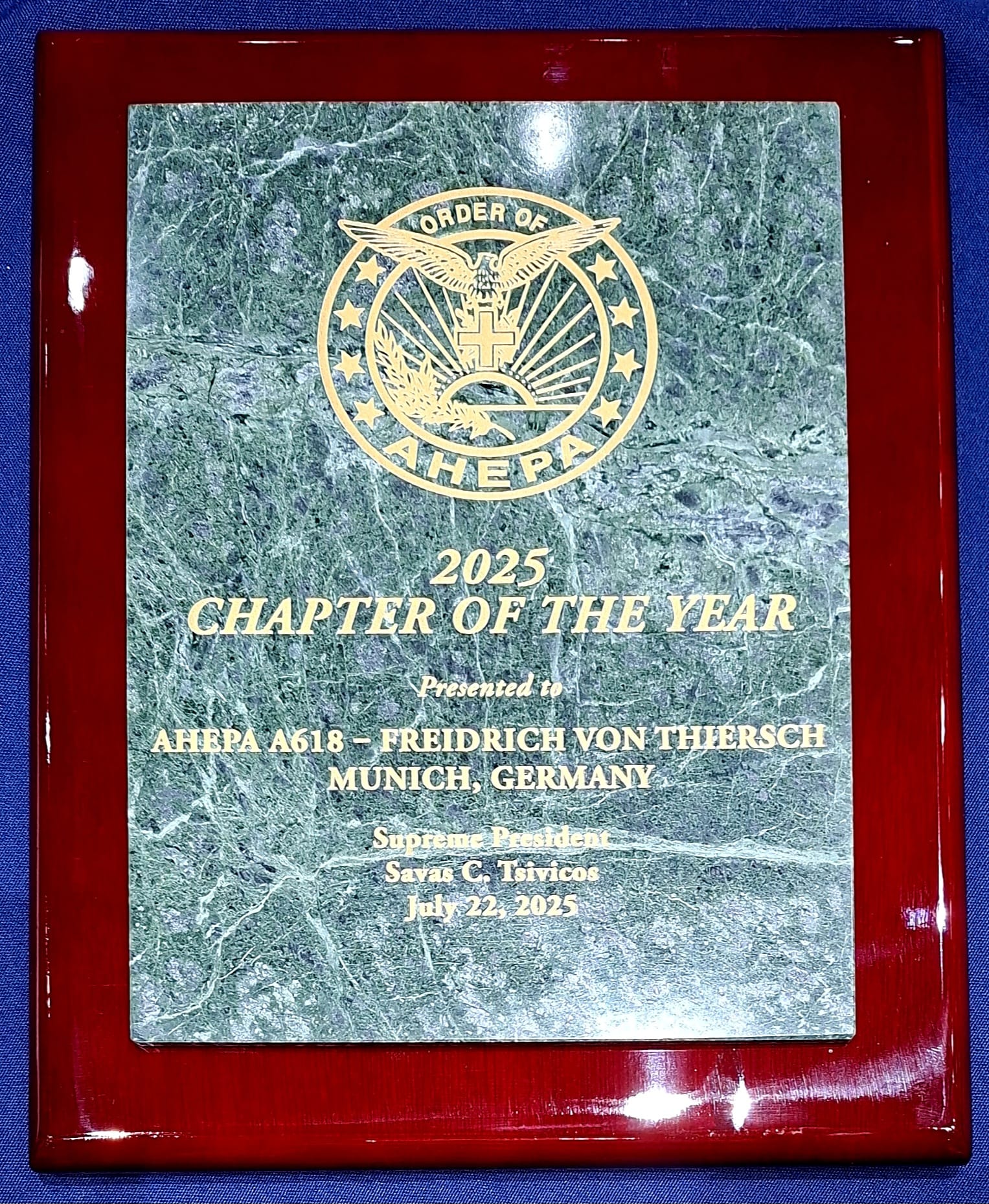 AHEPA Munchen Chapter of the year 2025